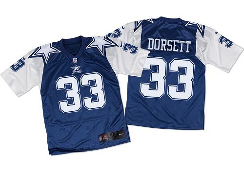 Nike Cowboys #33 Tony Dorsett Navy Blue/White Throwback Men's Stitched NFL Elite Jersey - Click Image to Close